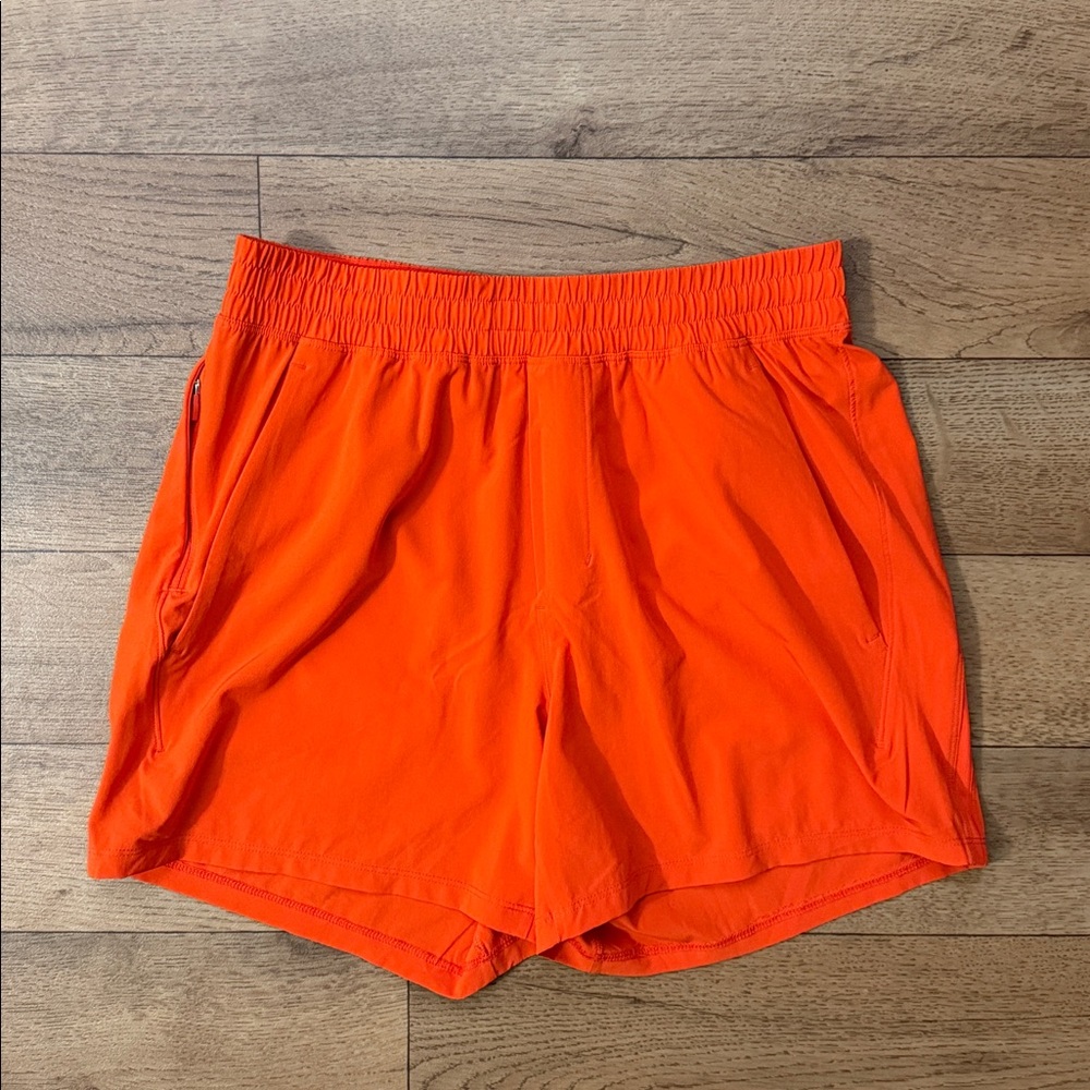 Lululemon Men’s Size Small Bright Orange Training Shorts Running Fitness Workout - Picture 3 of 11